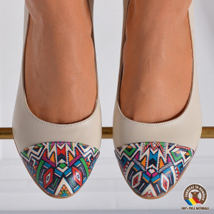 Pantofi Cu Toc Piele Naturala Mura Bej- Need 4 Shoes