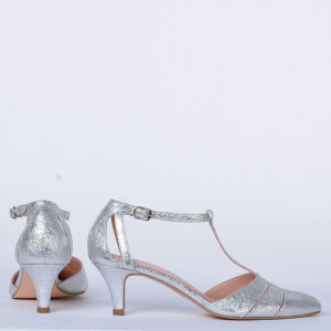 Pantofi Cu Toc Piele Naturala Rafaela Argintii- Need 4 Shoes