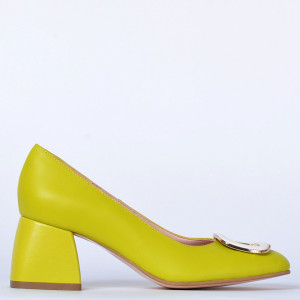Pantofi Cu Toc Piele Naturala Viola Verzi- Need 4 Shoes