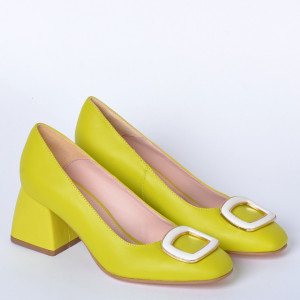 Pantofi Cu Toc Piele Naturala Viola Verzi- Need 4 Shoes