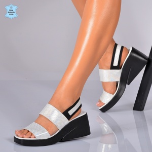 Sandale Piele Naturala Gemma 4 Argintii- Need 4 Shoes