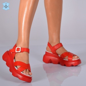 Sandale Piele Naturala Riena 3 Rosii- Need 4 Shoes