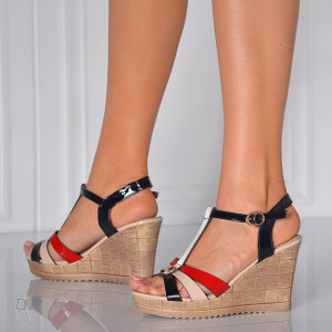 Sandale Cu Platforma Kira 6 Bej/Navy- Need 4 Shoes