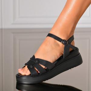 Sandale Cu Platforma Nermina Negre - Need 4 Shoes
