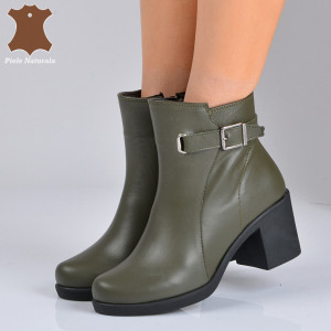 Botine Piele Naturala Amalia Kaki- Need 4 Shoes