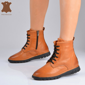 Ghete Dama Piele Naturala Anuva  Camel- Need 4 Shoes