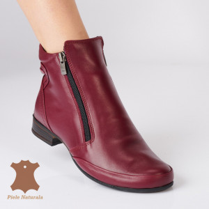 Ghete Dama Piele Naturala Hazal  4 Bordo- Need 4 Shoes