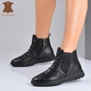 Ghete Dama Piele Naturala Loris 2 Negre- Need 4 Shoes