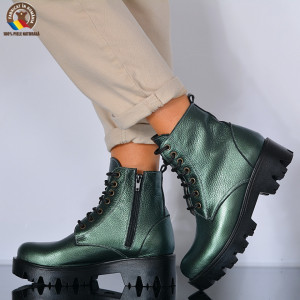 Ghete Dama Piele Naturala Maryn Verzi- Need 4 Shoes