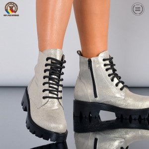 Ghete Dama Piele Naturala Maryn Aurii- Need 4 Shoes