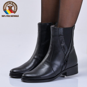 Ghete Dama Piele Naturala Mina Negre - Need 4 Shoes