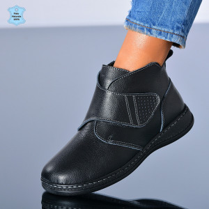 Ghete Dama Piele Naturala Nola Negre- Need 4 Shoes