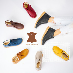 Ghete Dama Imblanite Piele Naturala Zora Wine - Need 4 Shoes