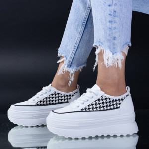 Tenisi Dama Toto Alb/Negru-Need 4 Shoes