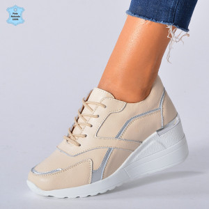 Adidasi Dama Piele Naturala Debby Bej- Need 4 Shoes