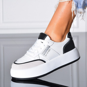 Adidasi Dama Leva Alb/Negru- Need 4 Shoes