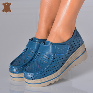 Pantofi Dama Piele Naturala Corso 6 Albastri- Need 4 Shoes