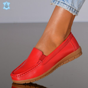 Pantofi Dama Piele Naturala Rolina Rosii - Need 4 Shoes