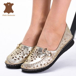 Pantofi Dama Piele Naturala Rony Aurii- Need 4 Shoes