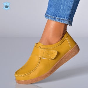 Pantofi Dama Piele Naturala Zora 4 Galbeni- Need 4 Shoes