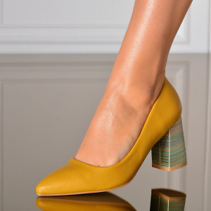 Pantofi Cu Toc Dama Alara Galbeni- Need 4 Shoes