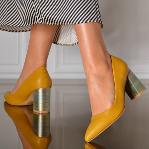 Pantofi Cu Toc Dama Alara Galbeni- Need 4 Shoes