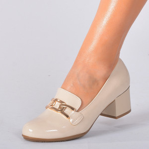 Pantofi Cu Toc Dama Brandy Bej