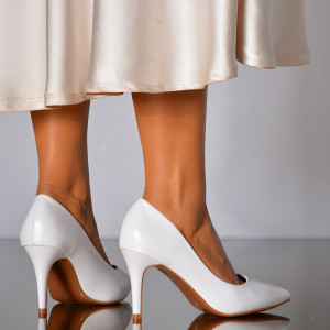 Pantofi Cu Toc Dama Daiana Albi- Need 4 Shoes