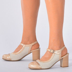 Pantofi Cu Toc Dama Fatyma Bej