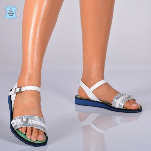 Sandale Dama Piele Naturala Minely Argintii- Need 4 Shoes