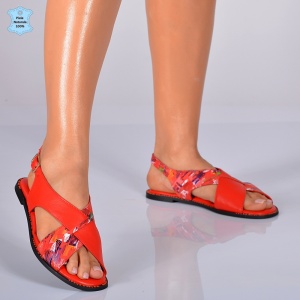 Sandale Dama Piele Naturala Synda Rosii- Need 4 Shoes