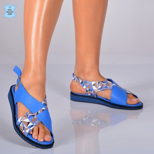 Sandale Dama Piele Naturala Synda 2 Albastre- Need 4 Shoes