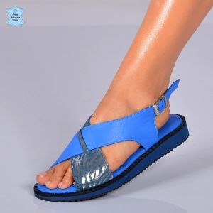 Sandale Dama Piele Naturala Synda 5 Albastre- Need 4 Shoes