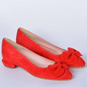 Pantofi Cu Toc Piele Naturala Alissa Rosii- Need 4 Shoes
