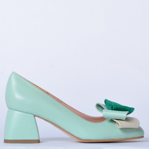 Pantofi Cu Toc Piele Naturala Arabella Menta- Need 4 Shoes
