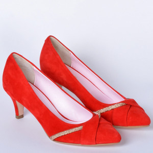 Pantofi Cu Toc Piele Naturala Denise Rosii- Need 4 Shoes
