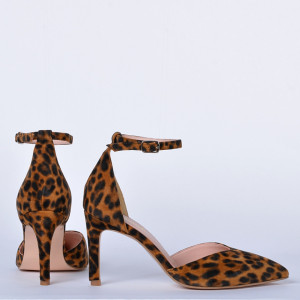 Pantofi Cu Toc Piele Naturala Kayla Animal Print- Need 4 Shoes