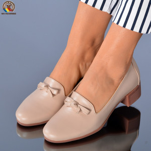 Pantofi Cu Toc Piele Naturala Marinette Bej-Need 4 Shoes
