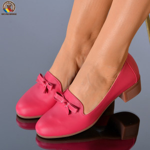 Pantofi Cu Toc Piele Naturala Marinette Fuchsia