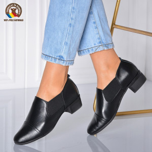 Pantofi Cu Toc Piele Naturala Metin Negri-Need 4 Shoes