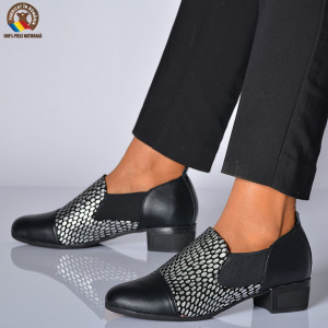 Pantofi Cu Toc Piele Naturala Metin 3 Negri-Need 4 Shoes