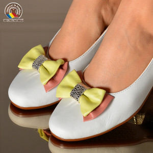 Pantofi Cu Toc Piele Naturala Minola 4 Albi-Need 4 Shoes