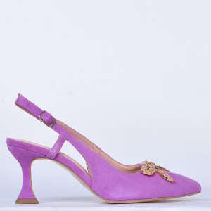 Pantofi Cu Toc Piele Naturala Odett Mov- Need 4 Shoes