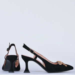 Pantofi Cu Toc Piele Naturala Odett Negri- Need 4 Shoes
