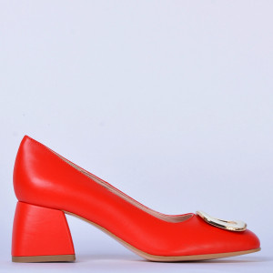 Pantofi Cu Toc Piele Naturala Viola Rosii- Need 4 Shoes