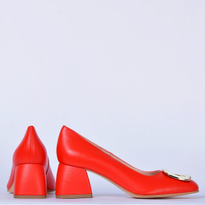 Pantofi Cu Toc Piele Naturala Viola Rosii- Need 4 Shoes