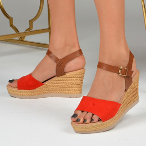Sandale cu platforma Ambasador Red - Need 4 Shoes