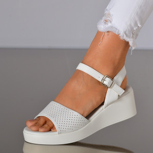 Sandale Cu Platforma Dalya Albe- Need 4 Shoes