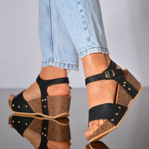 Sandale Cu Platforma Eliandra Negre- Need 4 Shoes