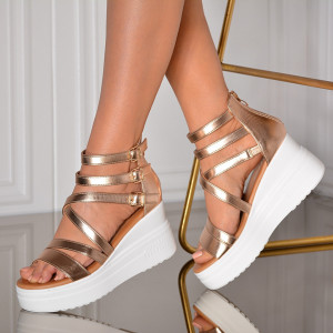 Sandale Cu Platforma Latifa Argintii- Need 4 Shoes